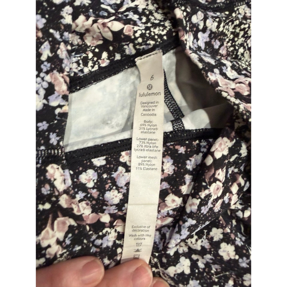 Lululemon Wunder Under Crop II 6 Floral Spritz Roll Down Scallop Luxtreme - Picture 6 of 7